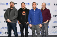 Brian “Q” Quinn, Sal Vulcano, Joe Gatto, and James “Murr” Murray attend 'Impractical Jokers: The Movie' A Conversation With The Tenderloins at 92nd Street Y