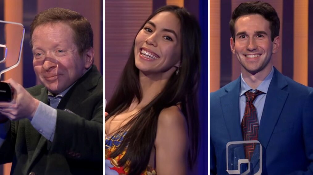 'Jeopardy!' Honors 2026 receipients (from left) Harvey Silikovitz, Michelle Tsai, and Scott Riccardi, on January 18, 2026