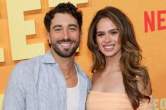 Joey Graziadei and Kelsey Anderson attends the premiere of Netflix's 'People We Meet On Vacation' at The Egyptian Theatre Hollywood on January 06, 2026