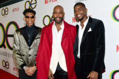 Chris Brown, Karamo Brown, and Jason Brown attend the premiere of Netflix's 'Queer Eye' Season 1 at Pacific Design Center on February 7, 2018 in West Hollywood, California