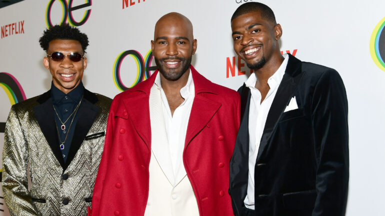 Chris Brown, Karamo Brown, and Jason Brown attend the premiere of Netflix's "Queer Eye" Season 1 at Pacific Design Center on February 7, 2018 in West Hollywood, California