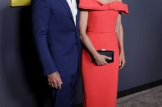 Grant Show and Katherine LaNasa attend the Los Angeles Premiere of HBO Max's 'The Pitt' at DGA Theater Complex on January 07, 2026 in Los Angeles, California.