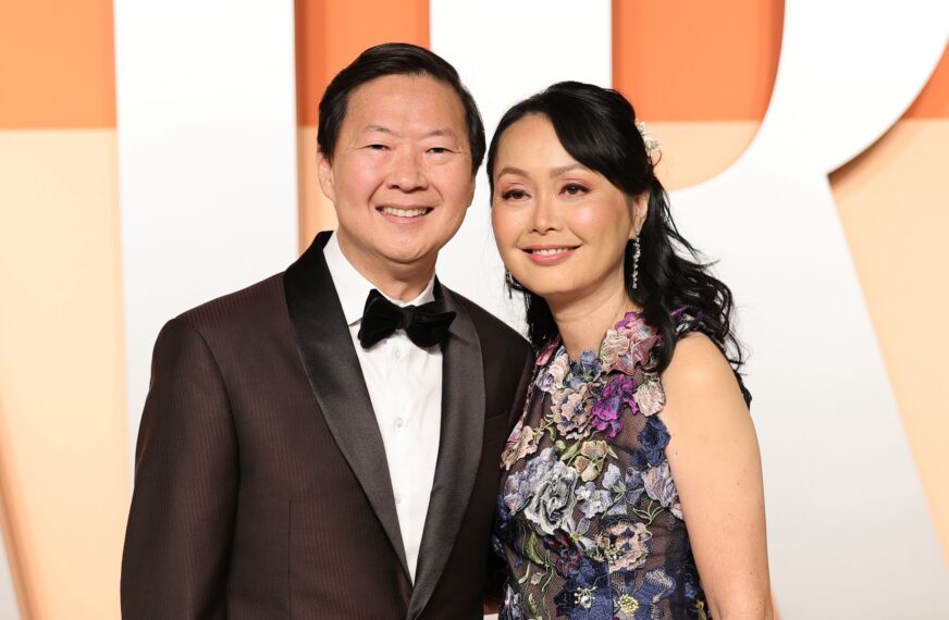 Ken Jeong and Tran Ho attend the 2025 Vanity Fair Oscar Party Hosted By Radhika Jones at Wallis Annenberg Center for the Performing Arts on March 02, 2025 in Beverly Hills, California.