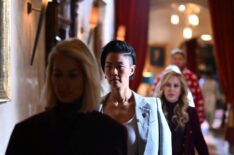 THE TRAITORS -- 'Show Me Your Faces' Episode 403 -- Pictured: (l-r) Caroline Stanbury, Kristen Kish, Tara Lipinski -
