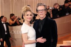 Kyra Sedgwick and Kevin Bacon attend the 83rd Annual Golden Globe Awards at The Beverly Hilton on January 11, 2026 in Beverly Hills, California.