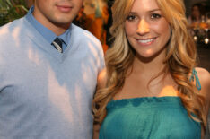 TV Personalities Stephen Colletti and Kristin Cavallari attend Mercedes-Benz Fashion Week held at Smashbox Studios on March 11, 2008
