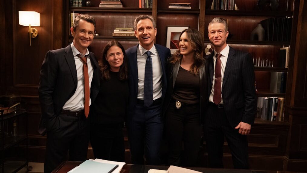 Hugh Dancy as A.D.A. Nolan Price, Maura Tierney as Lieutenant Jessica Brady, Tony Goldwyn as District Attorney Nicholas Baxter, Mariska Hargitay as Capt. Olivia Benson, Peter Scanavino as A.D.A Dominick 
