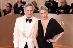 Mark Ruffalo and Sunrise Coigney attend the 83rd Annual Golden Globe Awards at The Beverly Hilton on January 11, 2026 in Beverly Hills, California.
