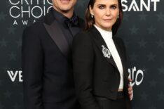 Matthew Rhys and Keri Russell attend the 31st Annual Critics Choice Awards at Barker Hangar on January 04, 2026 in Santa Monica, California.