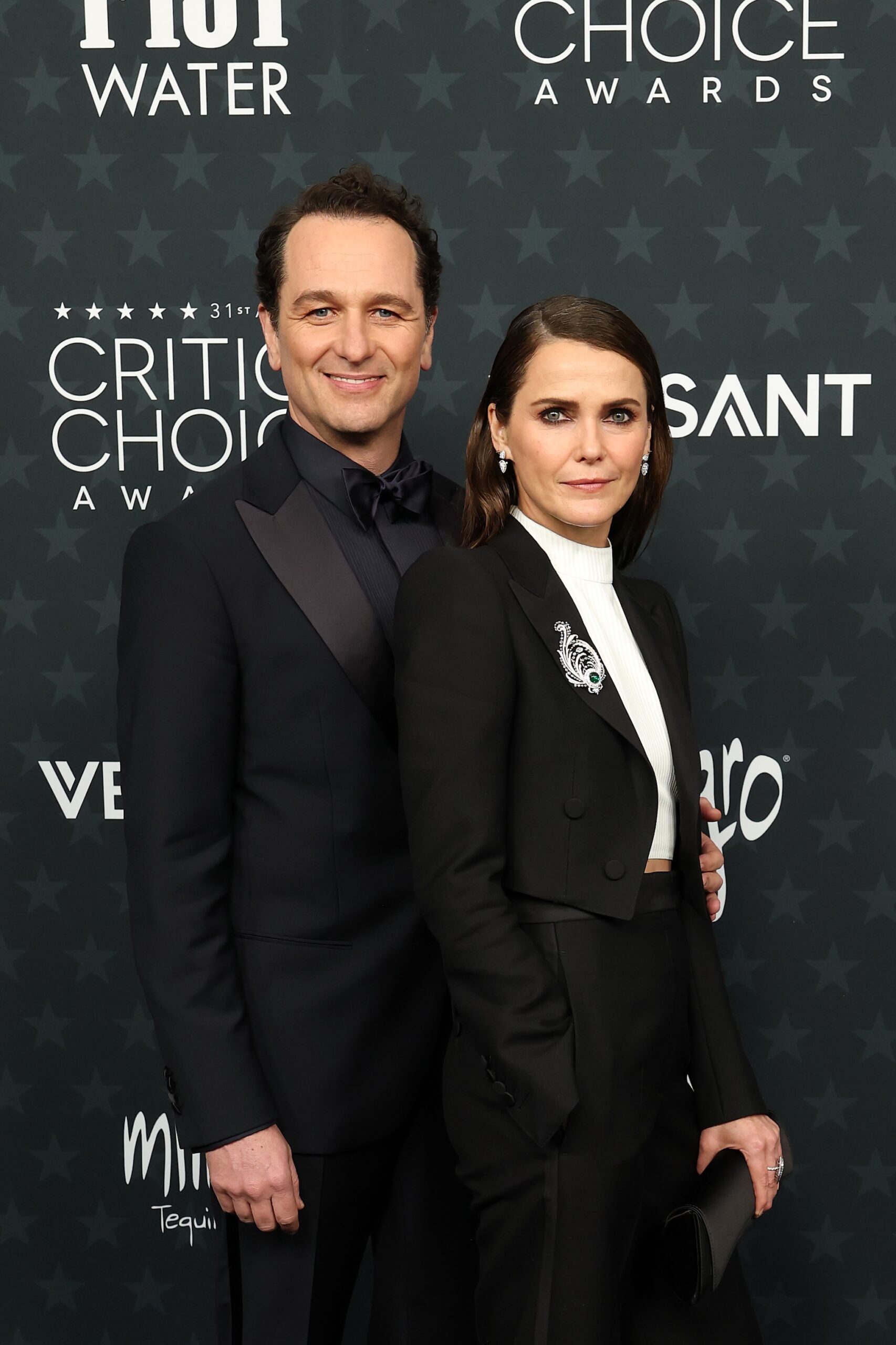 Matthew Rhys and Keri Russell attend the 31st Annual Critics Choice Awards at Barker Hangar on January 04, 2026 in Santa Monica, California.