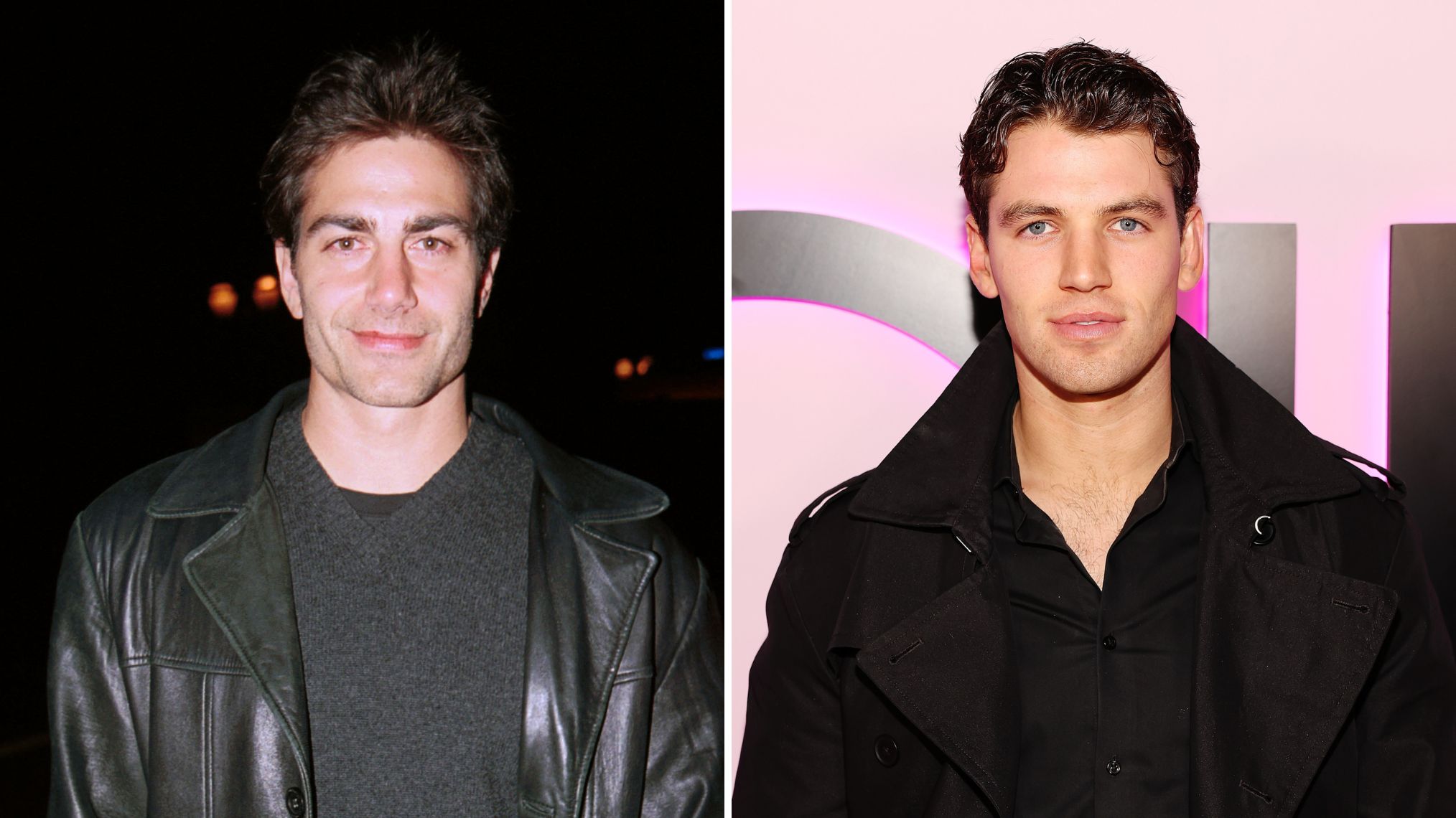 Actor Michael Bergin poses outside Josephs club December 11, 2001 in Hollywood, CA; Noah Fearnley attends the Young Hollywood Prom in support of 