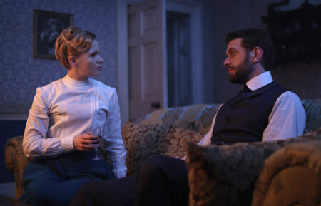 Alexander Blake (Tom Durant-Pritchard), Eliza Scarlet (Kate Phillips) in 'Miss Scarlet' Season 6 Episode 1
