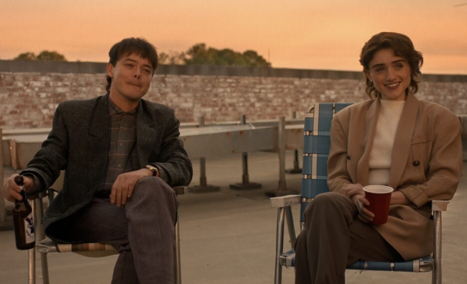 Natalia Dyer and Charlie Heaton as Nancy and Jonathan in the 'Stranger Things' Season 5 finale