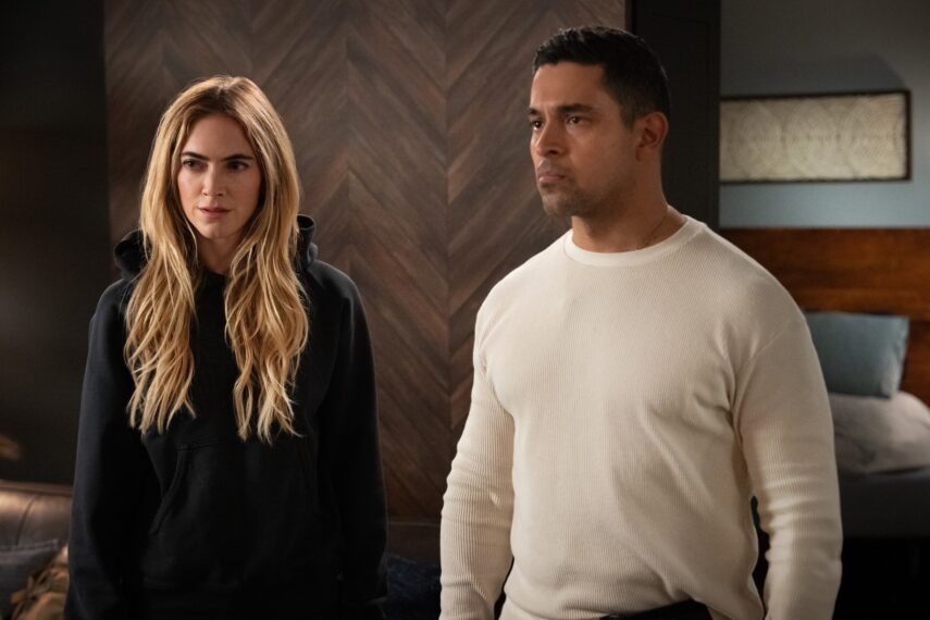 Emily Wickersham as Eleanor “Ellie” Bishop and Wilmer Valderrama as Special Agent Nicholas “Nick” Torres — 'NCIS' Season 23 Episode 10 