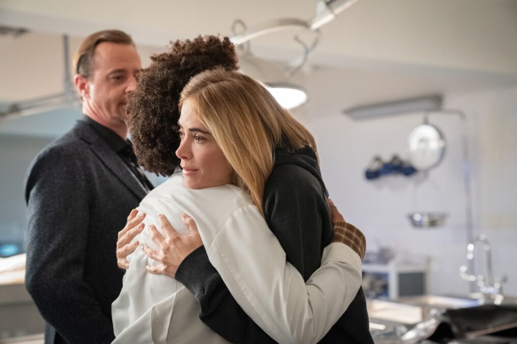 Sean Murray as Special Agent Timothy McGee, Diona Reasonover as Kasie Hines, Sean Murray as Special Agent Timothy McGee, and Emily Wickersham as Eleanor “Ellie” Bishop — 'NCIS' Season 23 Episode 10 