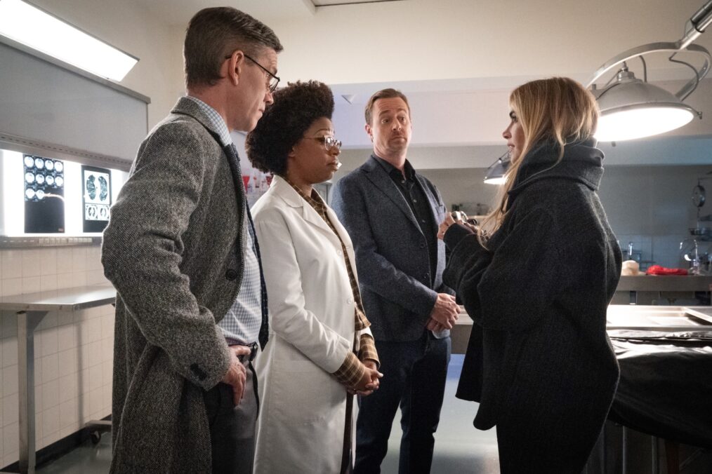 Brian Dietzen as Jimmy Palmer, Diona Reasonover as Kasie Hines, Sean Murray as Special Agent Timothy McGee, and Emily Wickersham as Eleanor “Ellie” Bishop — 'NCIS' Season 23 Episode 10 
