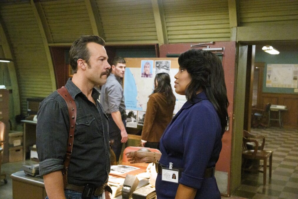 Kyle Schmid as Mike Franks, Austin Stowell as Leroy Jethro Gibbs, Mariel Molino as Cecilia “Lala” Dominguez, and Tyla Abercrumbie as Mary Jo Hayes — 'NCIS: Origins' Season 2 Episode 9 