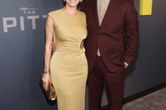 Sara Wells and Noah Wyle attend the Los Angeles Red Carpet Premiere of Max Original Drama Series THE PITT at DGA Theater Complex on January 07, 2026 in Los Angeles, California.