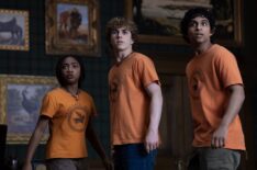 Leah Sava Jeffries, Walker Scobell, and Aryan Simhadri in the 'Percy Jackson and the Olympians' Season 2 finale