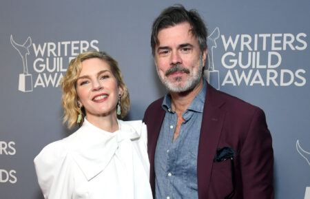 Rhea Seehorn and Graham Larson attend the 2025 Writers Guild Awards Los Angeles Ceremony at The Beverly Hilton on February 15, 2025 in Beverly Hills