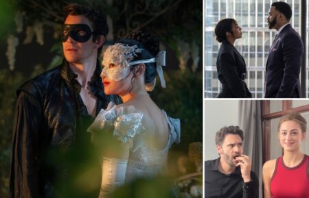 Luke Thompson and Yerin Ha in 'Bridgerton' Season 4, Kelly Rowland and Method Man in 'Relationship Goals,' Tom Bateman and Lili Reinhart in 'The Love Hypothesis'