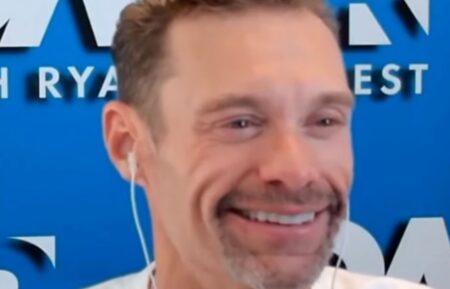 Ryan Seacrest sporting a goatee on his radio show, On Air With Ryan Seacrest