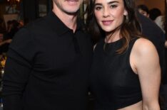 Shawn Hatosy and Kelly Hatosy attend Row K Entertainment celebrates the AFI Premiere of Dead Man's Wire with legendary filmmaker Gus Van Sant and cast at The Hollywood Roosevelt on October 25, 2025 in Los Angeles, California.