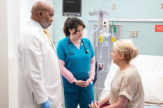 David Alan Grier as Dr. Ron, Allison Tolman as Alex, Wendi Mclendon Covey as Joyce in 'St. Denis Medical' Season 2 Episode 9, 'You're in His Bubble Space'