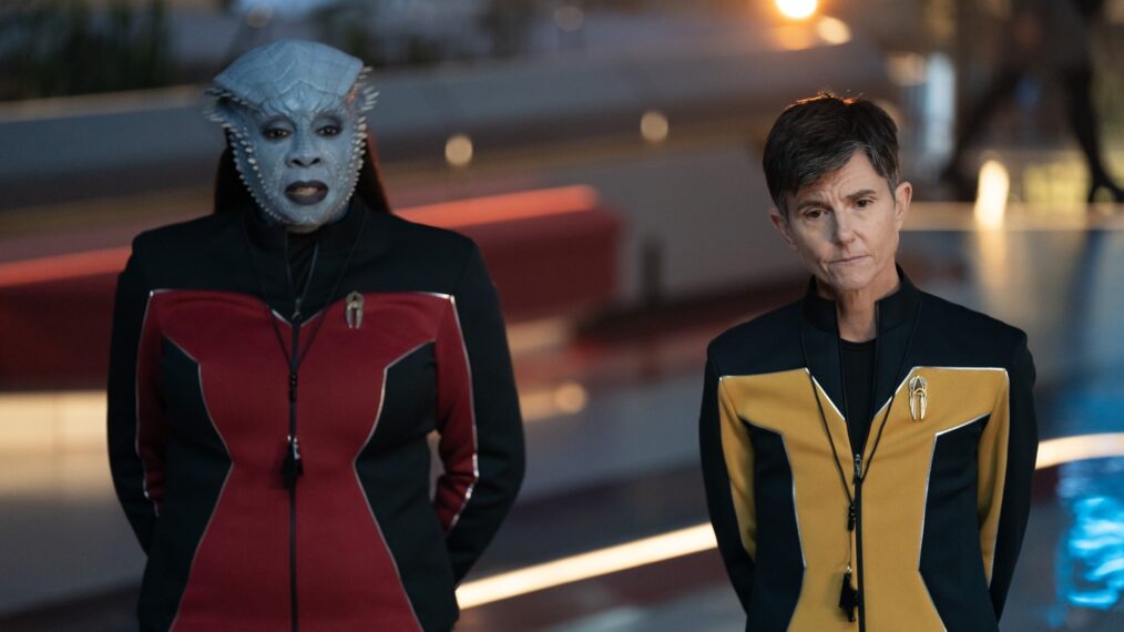 Gina Yashere as Lura Throk and Tig Notaro as Jett Reno — 'Star Trek: Starfleet Academy' Season 1 Episode 3