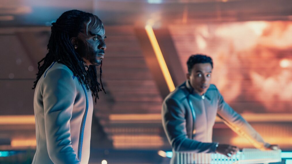 Karim Diané as Jay-Den and Sandro Rosta as Caleb — 'Star Trek: Starfleet Academy' Season 1 Episode 4
