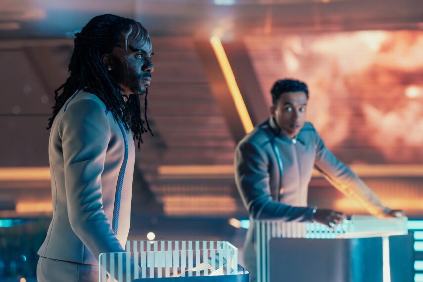 Karim Diané as Jay-Den and Sandro Rosta as Caleb — 'Star Trek: Starfleet Academy' Season 1 Episode 4