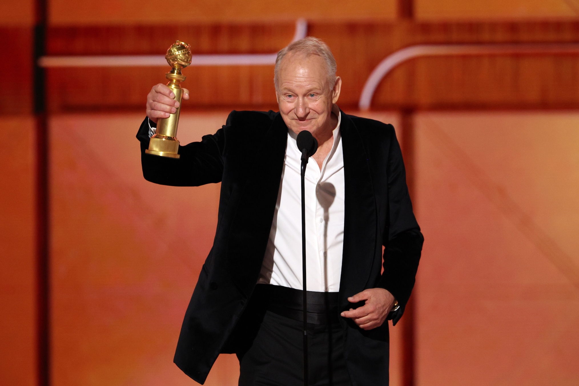 Stellan Skarsgård accepts the Best Performance by a Supporting Actor in Any Motion Picture Award for 