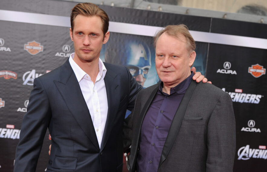 Actors Stellan Skarsgard (L) and Alexander Skarsgard arrive at the premiere of Marvel Studios' 