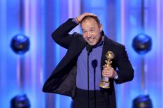 Stephen Graham accepts the Best Actor in a Limited Series, Anthology Series, or Motion Picture Made for Television Award for 'Adolescence' onstage during the 83RD ANNUAL GOLDEN GLOBESÆ, airing live from the Beverly Hilton in Beverly Hills, California