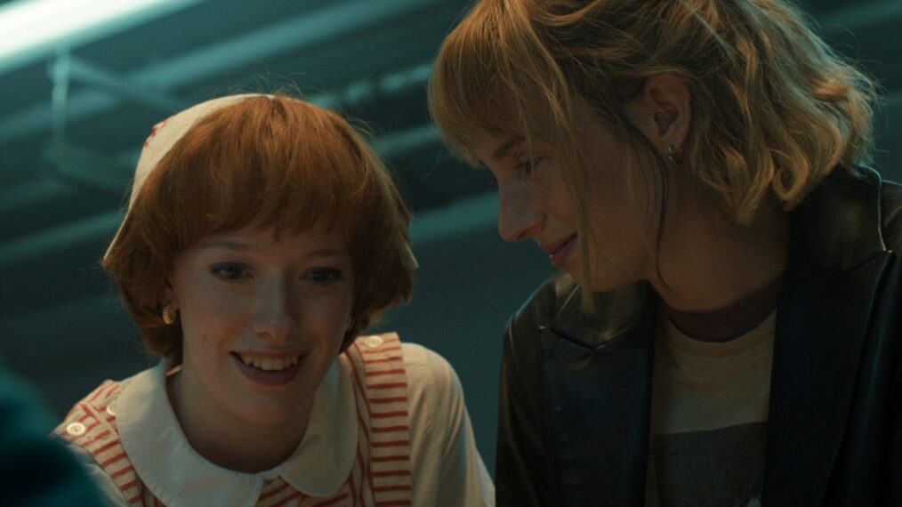 Amybeth McNulty and Maya Hawke in 'Stranger Things' Season 5