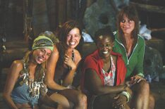 Natalie Bolton, Parvati Shallow, Cirie Field, and Amanda Kimmel, during tribal council just after Erik Reichenbach gets voted out in 'Survivor: Micronesia'