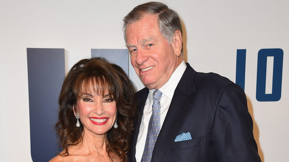 Susan Lucci (L) and Helmut Huber attend the 'Joy' New York Premiere at Ziegfeld Theater on December 13, 2015 in New York City.