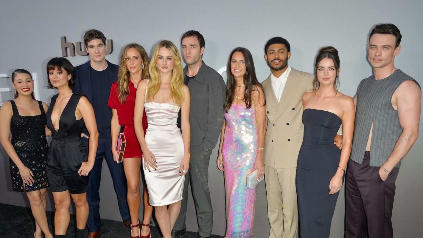 Alicia Crowder, Sonia Mena, Spencer House, Showrunner Meaghan Oppenheimer, Grace Van Patten, Jackson White, Author Carola Lovering, Branden Cook, Katherine Hughes and Thomas Doherty attend Season 2 Premiere of Hulu's 