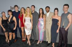 Alicia Crowder, Sonia Mena, Spencer House, Showrunner Meaghan Oppenheimer, Grace Van Patten, Jackson White, Author Carola Lovering, Branden Cook, Katherine Hughes and Thomas Doherty attend Season 2 Premiere of Hulu's 'Tell Me Lies' at The Bungalow on September 04, 2024 in Santa Monica, California.