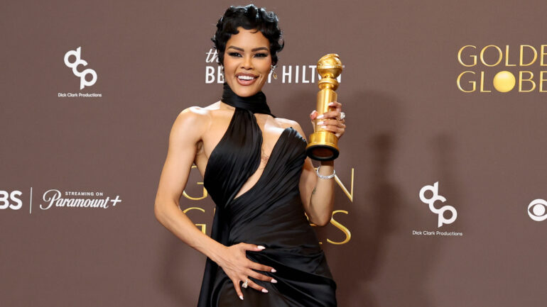 Teyana Taylor, winner of the Best Performance by a Female Actor in a Supporting Role in Any Motion Picture for "One Battle After Another,"