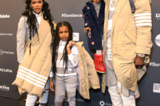 Teyana Taylor, Iman Tayla Shumpert Jr., Rue Rose Shumpert, and Iman Shumpert attend the 2023 Sundance Film Festival 'A Thousand And One' Premiere at The Ray Theatre on January 22, 2023 in Park City, Utah