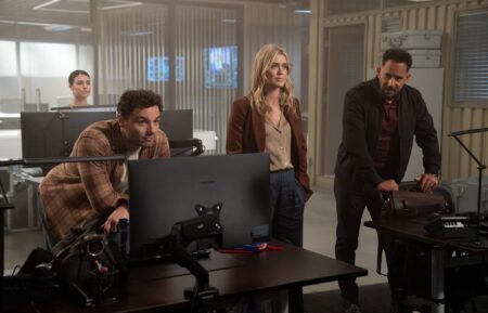 Sara García as Jennifer Morales, Josh McKenzie as Shane Florence, Melissa Roxburgh as Rebecca Henderson, Patrick Sabongui as Jacob Hassani — 'The Hunting Party' Season 2 Premiere 