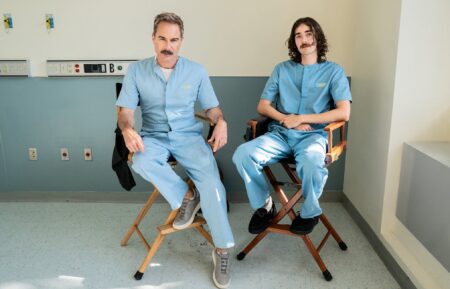 Eric McCormack as Ron Simms, Finnigan McCormack as Young Ron Simms — 'The Hunting Party' Season 2 Premiere 