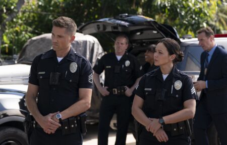 Eric Winter as Tim, Melissa O'Neil as Lucy — 'The Rookie' Season 8 Episode 2 