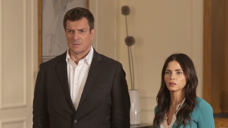 Nathan Fillion as Nolan, Jenna Dewan as Bailey — 'The Rookie' Season 8 Premiere "Czech Makte"