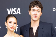 Daniela Norman and Tom Blyth attend the premiere of 'The Fence' during the 2025 Toronto International Film Festival at Royal Alexandra Theatre