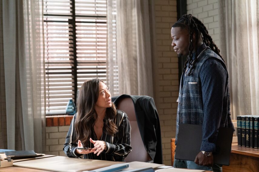 Fiona Rene as Reenie and Chris Lee as Randy &mdash; 'Tracker' Season 3 Episode 10 