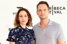 Troian Bellisario and Patrick Adams attend 'Broadway Rising' premiere