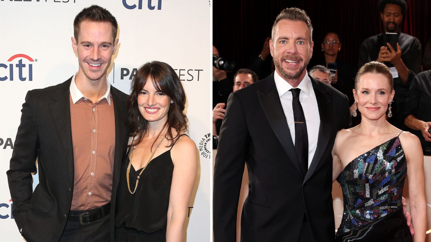 lauren kutner and jason dohring (left), Kristin Bell and Dax Shepard (right)