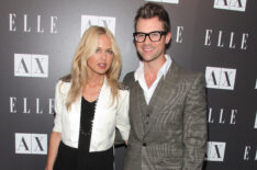 Rachel Zoe and Brad Goreski arrive to the A|X Armani Exchange and ELLE's Joe Zee 'Disco Glam' soiree evening at A|X Robertson Store